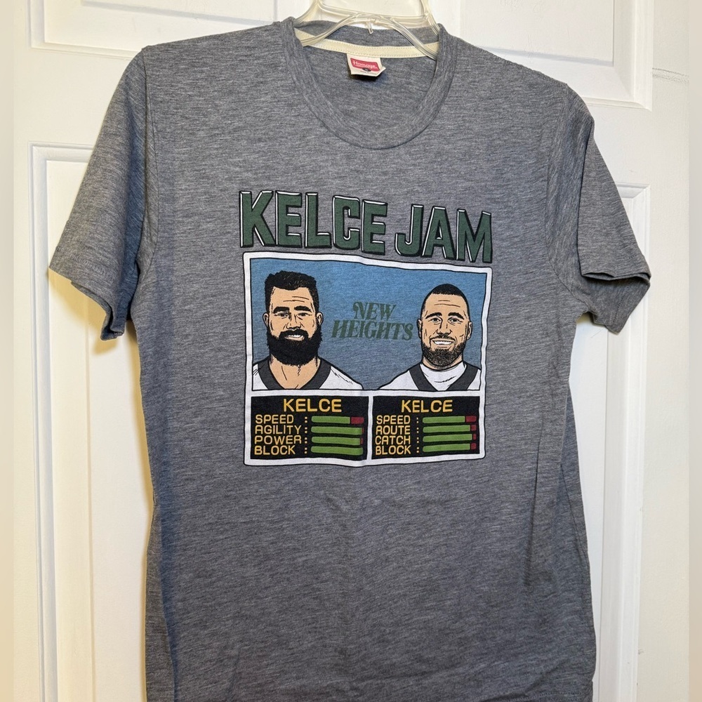 New Heights Homage Graphic Tee Shirt Small Travis Jason Kelce Football Podcast